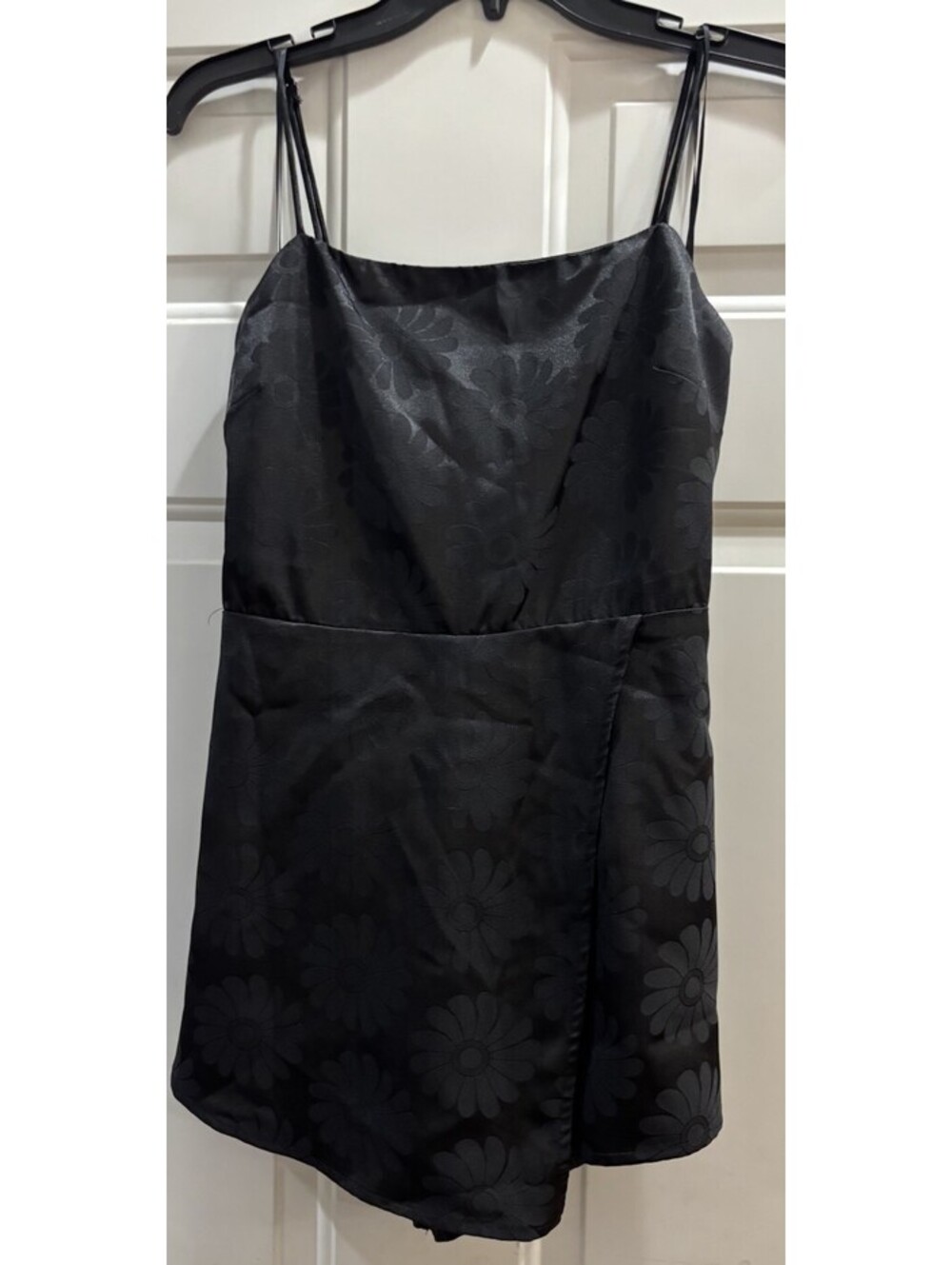Cotton Candy Black Spaghetti Strap Dress Romper Size Medium Flowers